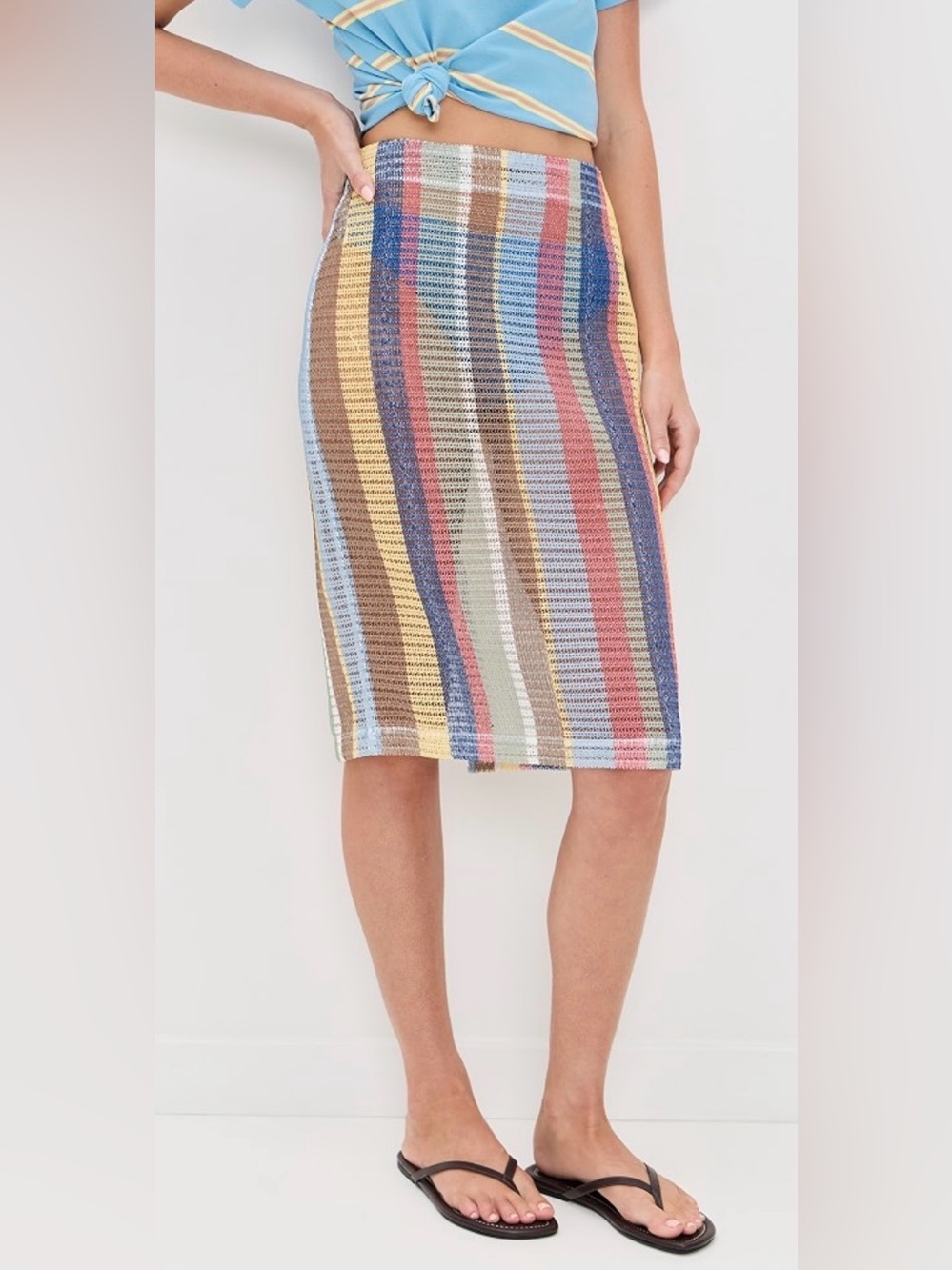 Staud Via Skirt Market Stripe